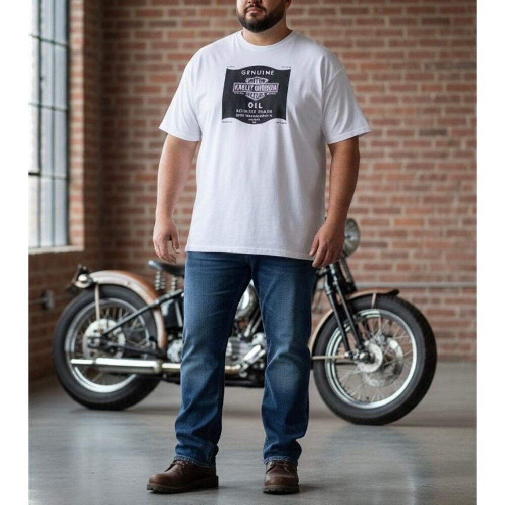 Harley-Davidson‎ Museum T-Shirt Men's 3XL White Oil Can Graphic Short Sleeve